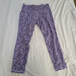 Athleta Textured Salutation Stash Pocket II 7/8 Tight Leggings Size L Petite